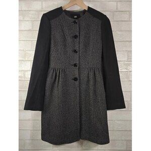 H&M Wool Blend Tweed Classic Dress Button Up Jacket Women's 4